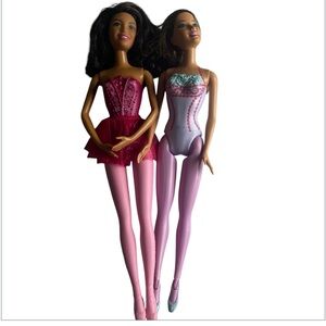 Barbie Ballerina Pink Tutu Blonde AA‎ African American, Lot of 2 Barbies